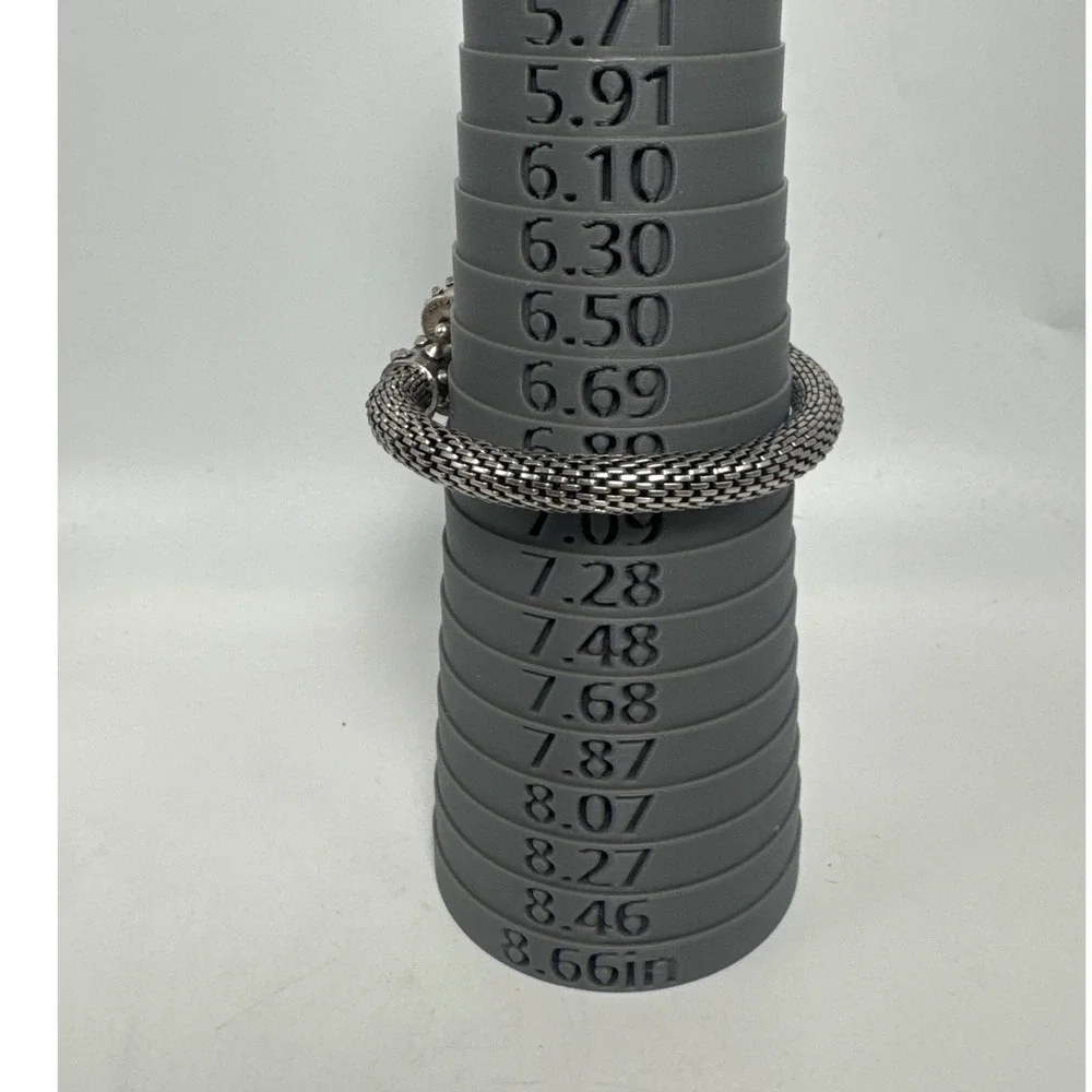 Alex and Ani Vintage Sixty-Six Silver Mesh Wrap Bangle Bracelet Studded‎ Charms